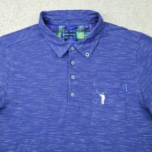 William Murray Golf Polo Shirt Mens Medium Blue Short Sleeve Soft‎ Preppy Pocket